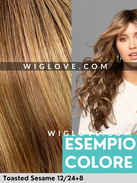 DUO ERICA - capelli misti - attaccatura naturale, riga libera e poliuretano - Wig Love - Parrucca Capelli MistiToasted Sesame 12/24+8