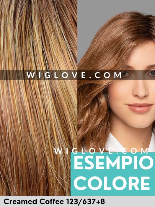 DUO ISABELLA - capelli misti - riga libera, attaccatura naturale, poliuretano - Wig Love - Parrucca Capelli MistiCreamed Coffee