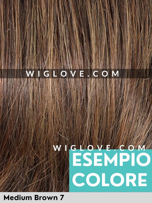 DUO ISABELLA - capelli misti - riga libera, attaccatura naturale, poliuretano - Wig Love - Parrucca Capelli MistiMedium Brown 7
