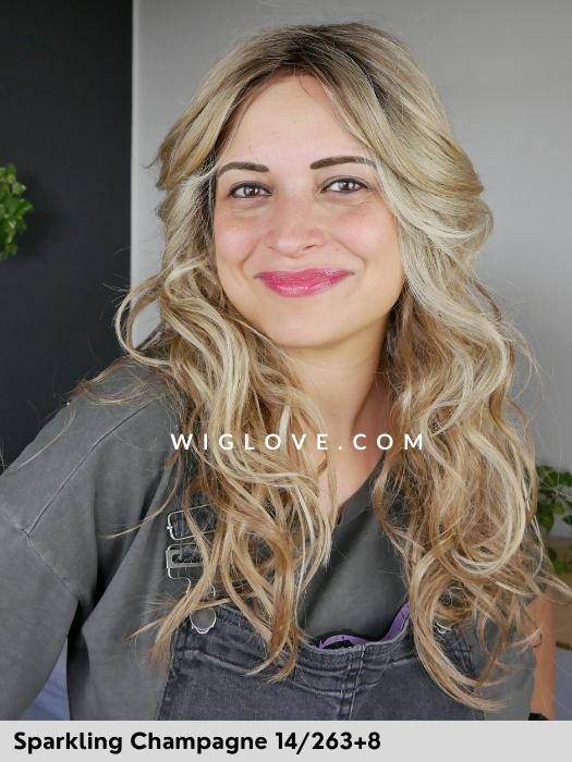 DUO KRISTA - Capelli Misti - riga libera, attaccatura naturale, poliuretano - Wig Love - Parrucca Capelli MistiSparkling Champagne 14/263+8