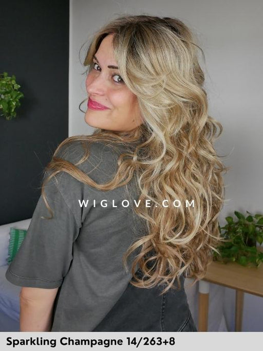 DUO KRISTA - Capelli Misti - riga libera, attaccatura naturale, poliuretano - Wig Love - Parrucca Capelli MistiToasted Sesame 12/24+8