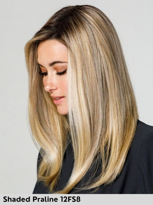 Topper sintetico EasiPart Medium 18 di Jon Renau lunghezza capelli 46cm topper liscio colore Shaded Praline per assottigliamento o diradamento capelli