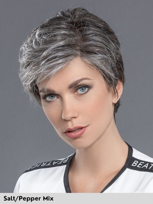 ENCORE - capelli misti - Doppio monofilamento, riga e attaccatura naturale - Wig Love - Parrucca Capelli MistiSalt Pepper Mix