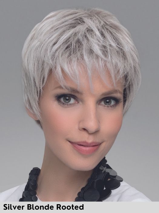 ENCORE - capelli misti - Doppio monofilamento, riga e attaccatura naturale - Wig Love - Parrucca Capelli MistiSilver Blonde Rooted