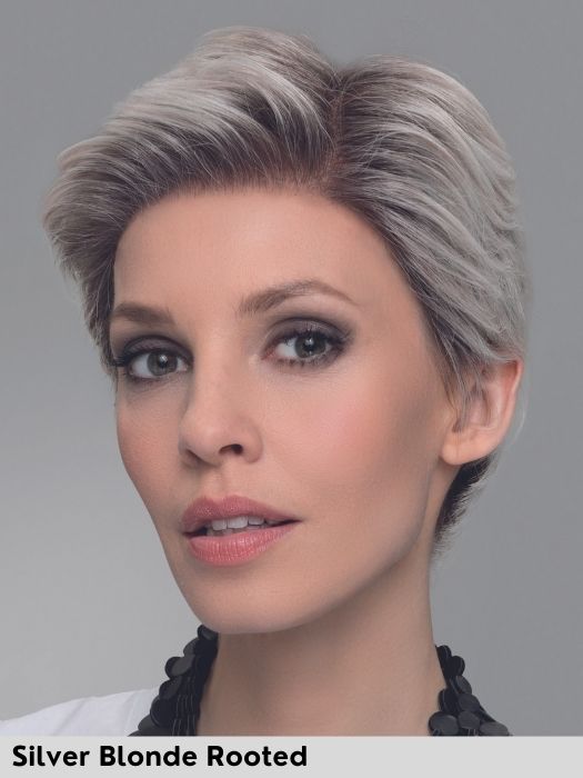 ENCORE - capelli misti - Doppio monofilamento, riga e attaccatura naturale - Wig Love - Parrucca Capelli MistiSilver Blonde Rooted