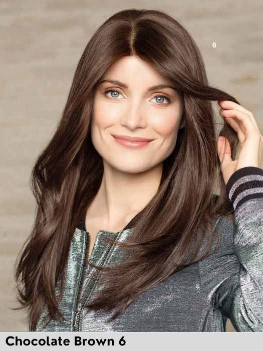OUFEI Parrucca Lunga Ondulata Marrone per Donne con Ciuffo, Capelli Naturali Sintetici Resistenti al Calore, Parrucche per Uso Quotidiano, Festa OUFEI Parrucca Lunga Ondulata Marrone per Donne con Ciuffo, Capelli Naturali Sintetici Resistenti al Calore, Parrucche per Uso Quotidiano, Festa