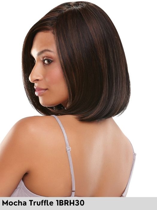 HAUTE - attaccatura naturale, riga sinistra - Wig Love - Parrucca SinteticaDk Chocolate Cherry Ganache HD