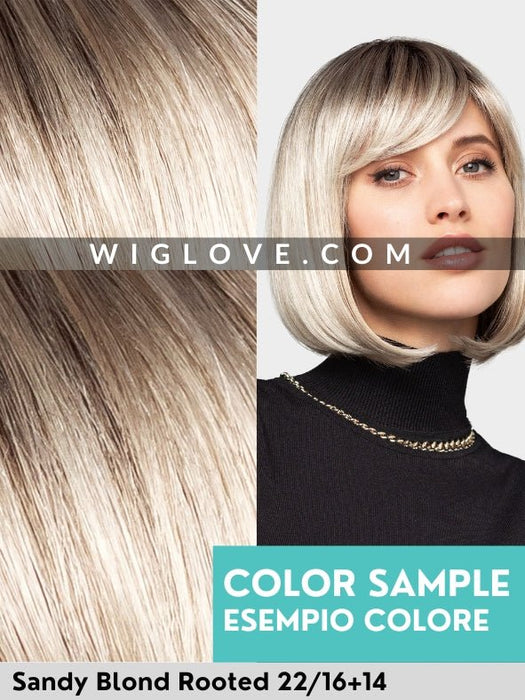 HI FLIRT LARGE - piccolo lace front, riga sinistra - Wig Love - Parrucca SinteticaSandy Blond Rooted 22/16+14