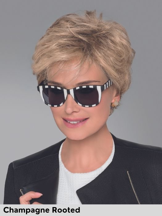 IMPULSE COMFORT - capelli misti - doppio monofilamento, 100% fatta a mano - Wig Love - Parrucca Capelli MistiChampagne Rooted