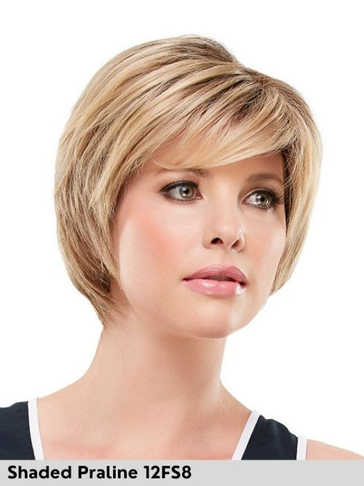 Judi di Jon Renau parrucca sintetica termoresistente corta resistente al calore colore Shaded Praline per perdita o assottigliamento di capelli dovuto ad alopecia o tumore