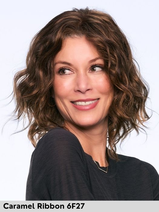Julianne Lite Jon Renau color caramel ribbon 6f27 parrucca sintetica mossa per alopecia o chemioterapia 