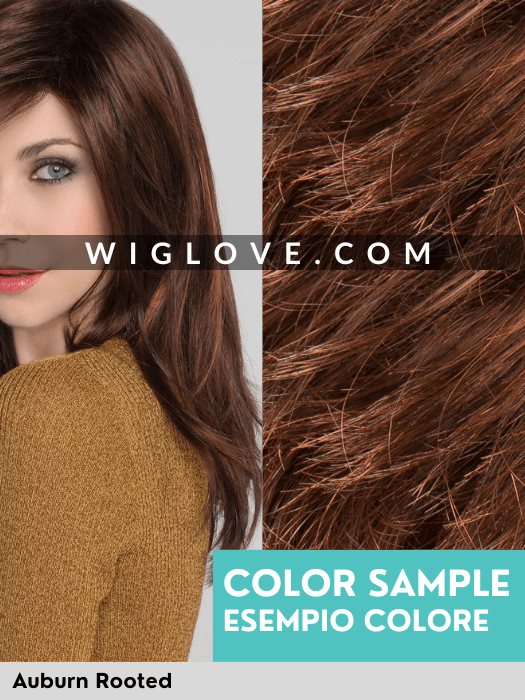 LIA MONO PART - attaccatura naturale, riga sinistra - Wig Love - Parrucca SinteticaAuburn Rooted