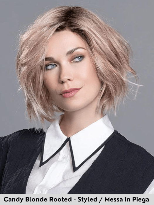 LIA MONO PART - attaccatura naturale, riga sinistra - Wig Love - Parrucca SinteticaCandy Blonde Rooted