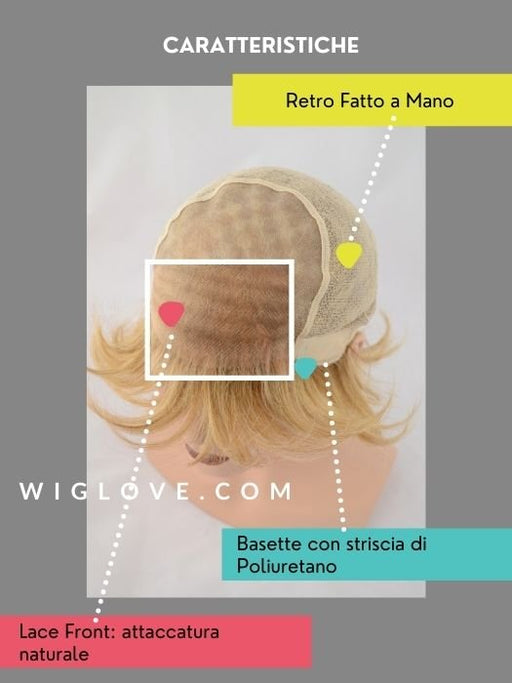 LIZZY MONO SMALL - S - 100% fatta a mano - Wig Love - Parrucca Sintetica27/4 - 4