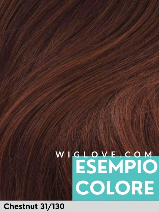LUXERY LACE E - Capelli Naturali Remy - 100% fatta a mano - Wig Love - Parrucca Capelli VeriChestnut 31/130