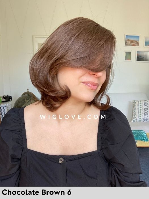 LUXERY LACE K - Capelli Naturali Remy - 100% fatta a mano - Wig Love - Parrucca Capelli VeriChocolate Brown 6