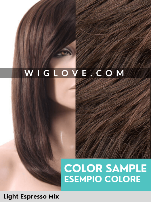 MILEY SMALL MONO - Taglia S - attaccatura naturale, riga sinistra - Wig Love - Parrucca SinteticaLight Espresso Mix