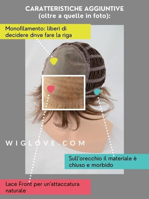 DEBBIE - Capelli Naturali 100% Remy - Wig Love - Parrucca Capelli Veri14/26L+12