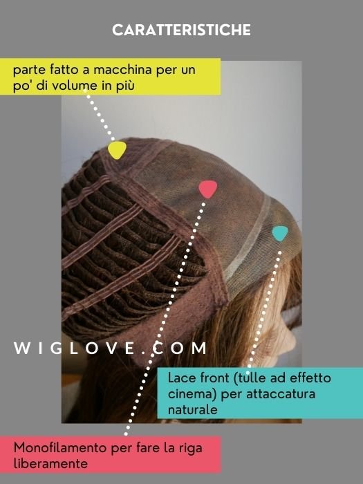 NATURE LONG MONO LACE - riga libera, attaccatura naturale - Wig Love - Parrucca SinteticaRL12/22RT