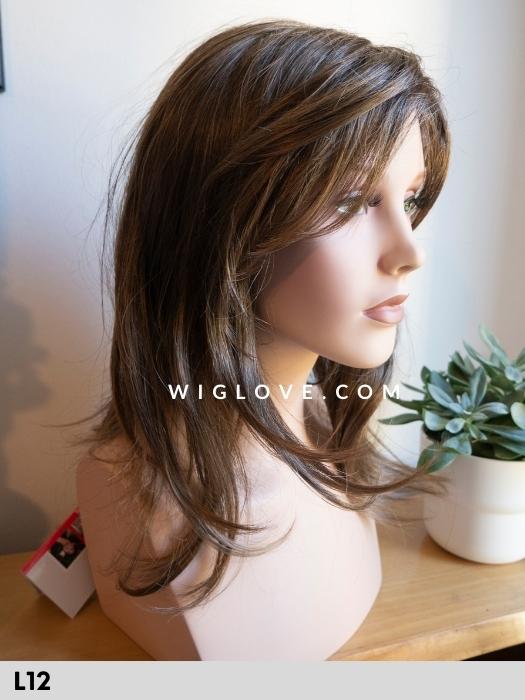 PAULINE LACE SHORT SMALL - 100% fatta a mano, lace front esteso - Wig Love - Parrucca SinteticaLight Brown L12