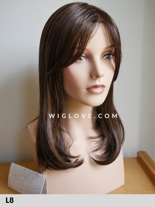 PAULINE LACE SHORT SMALL - 100% fatta a mano, lace front esteso - Wig Love - Parrucca SinteticaMedium Brown L8
