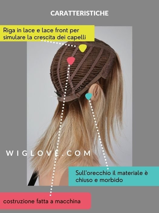 PEPPERMINT - riga sinistra, attaccatura naturale - Wig Love - Parrucca SinteticaJamoca almond fudge R