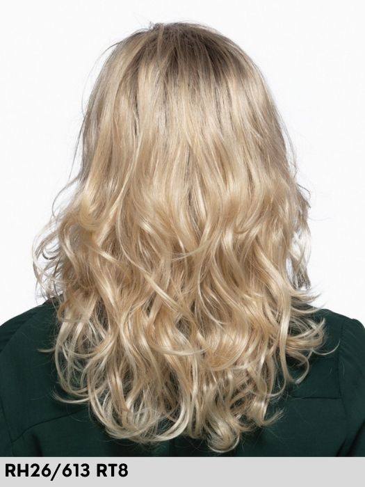 Petite Sedona di Estetica Designs RH26/613 RT8 parrucca sintetica lunga mossa bionda. Monofilamento riga e lace front 