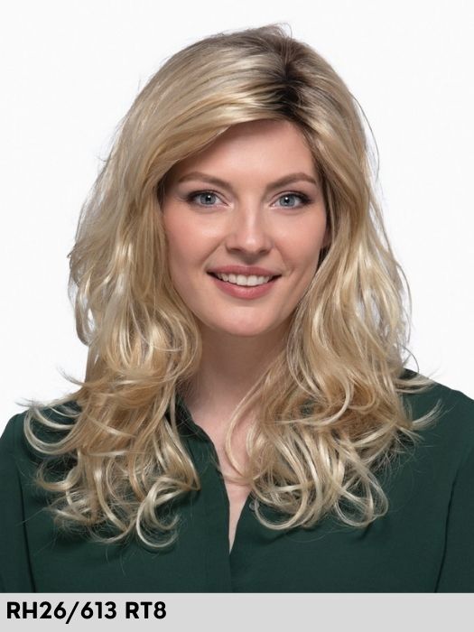 Petite Sedona di Estetica Designs RH26/613 RT8 parrucca sintetica lunga mossa bionda. Monofilamento riga e lace front 