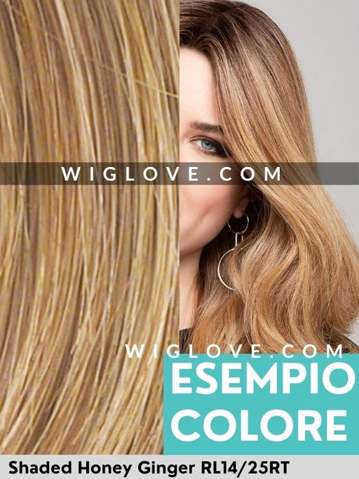 NATURE TOP LONG 45cm - Fibra Termoresistente - Wig Love - TopperShaded Honey Ginger RL14/25RT