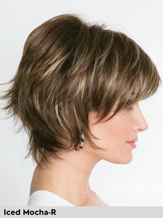 Sky di Noriko parrucca sintetica corta taglia m l media large colore Iced Mocha R per perdita di capelli dovuta ad alopecia o tumore