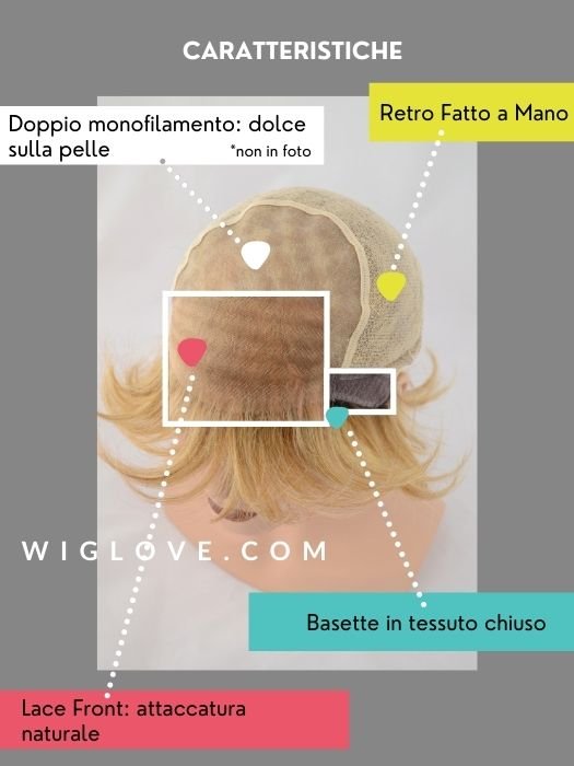 TALENT MONO SMALL - 100% fatta a mano - Wig Love - Parrucca Sintetica8/27 - 6