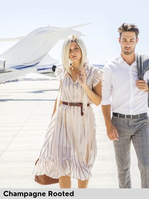 Taylor di Noriko parrucca sintetica liscia colore Champagne R per perdita di capelli dovuta ad alopecia o tumore