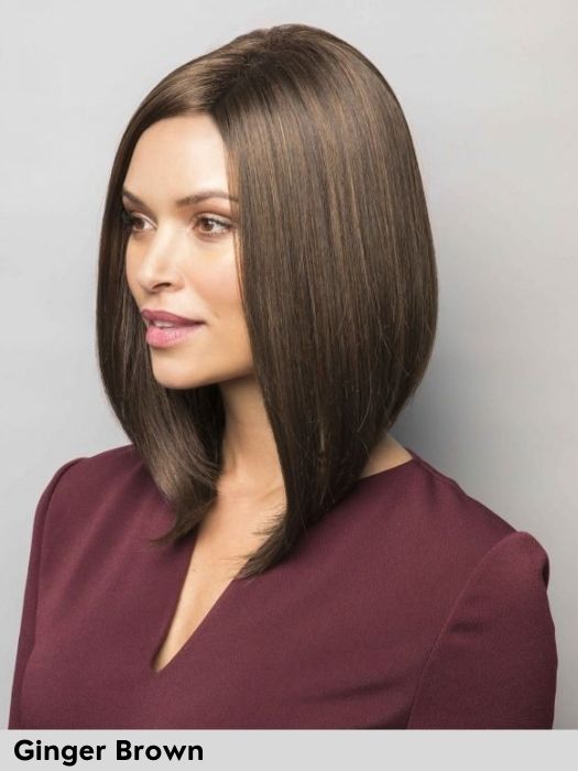 Taylor di Noriko parrucca sintetica liscia colore Ginger Brown per perdita di capelli dovuta ad alopecia o tumore