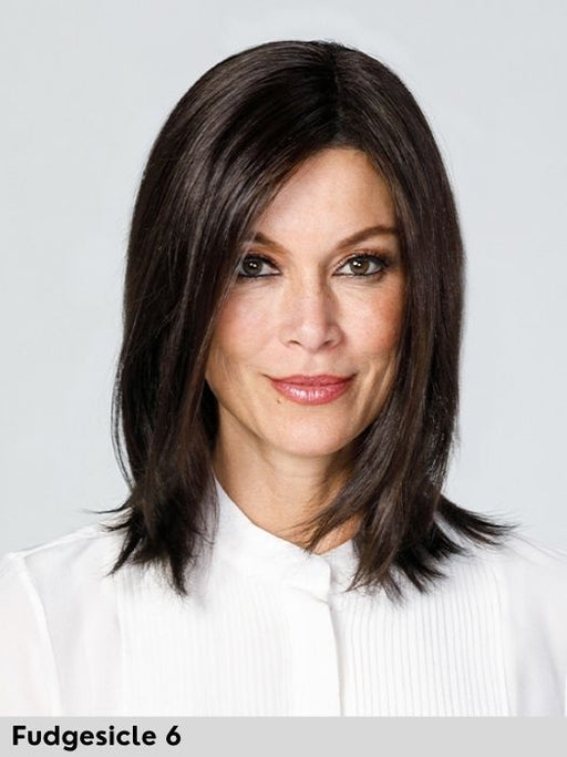 Topper sintetico Top Coverage 12 di Jon Renau lunghezza capelli 30cm colore Fudgesicle 6 topper capelli lisci per assottigliamento o diradamento capelli